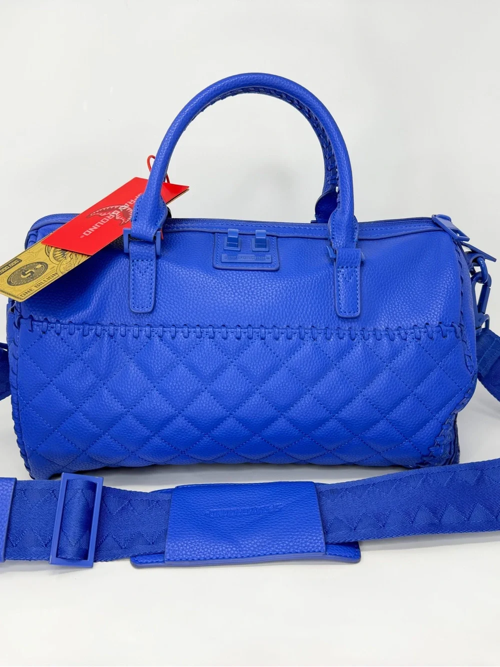 Sprayground Limited Edition Blue Quilted Mini Duffle Bag Crossbody NWT